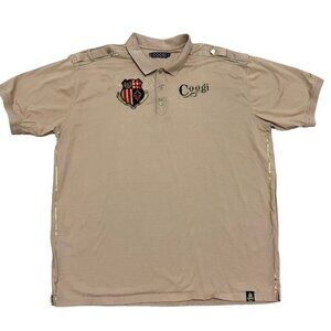 Vtg Coogi Royal Crest Polo 4XL Khaki‎ Embroidered Cotton Y2K Chic Streetwear
